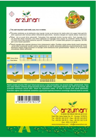 Arzuman Tatlı Kıl Biber Tohumu 10 GR