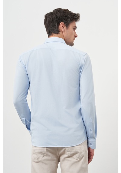 Morven Erkek A. Mavi Trend Slim Fit İtalyan Yaka Gömlek 25ms004005311 A. Mavi A. Mavi