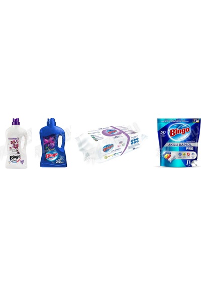 Bingo Yüzey Tem. Fresh 2.5 Lt + Yüzey Tem. Fresh 2.5 Lt + Yüzey Tem.havlusu 96'lı +tablet 50'li 4'lü Set Diğer