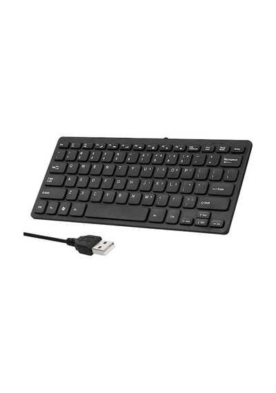 Novahub K1000 Mini Klavye 78 Tuşlu Mini Klavye Usb Powered Kablolu Klavye Çikolata Klavye Taşınabilir - Siyah