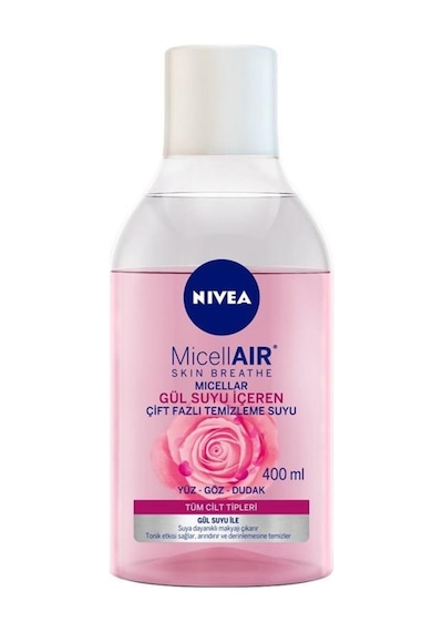 Nivea Micellair Gül Suyu İçeren Çift Fazlı Micellar Makyaj Temizleme Suyu 400 ML