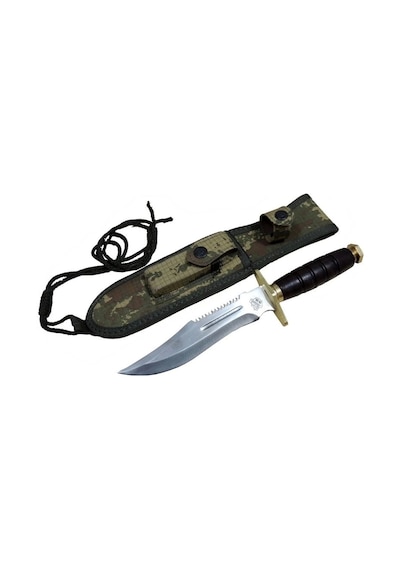 T.c. Standart Komando Bıçağı 30 Cm - Tırtıklı, Kamuflaj Kılıflı Çok Renkli