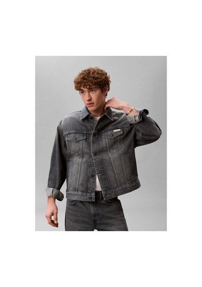Calvin Klein 90s Blue Ash Stone T, Sco, S Erkek Gri Kot Ceket-16131