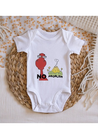 Bitmeyenkartus Bk Kids No Problem Tasarımlı Bebek Body Zıbın - Model 1 Çok Renkli