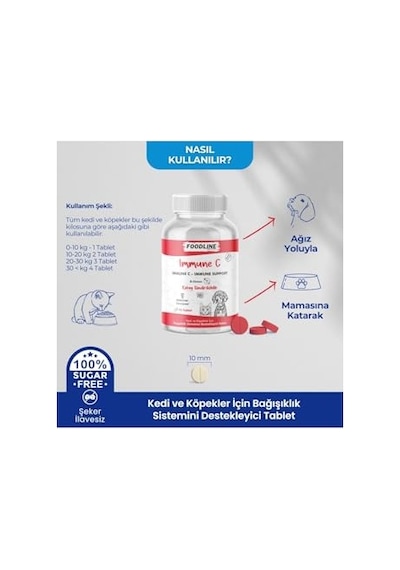 75 Tablet, Kedi Ve Köpekler İçin Immune +c