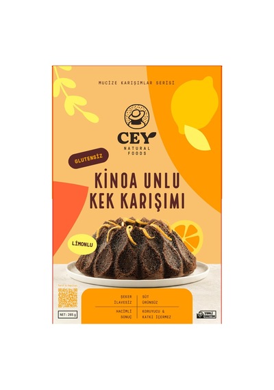 Cey Natural Kinoa Unlu Limonlu Kek Karşımı 265 G - 4 Adet Tarı