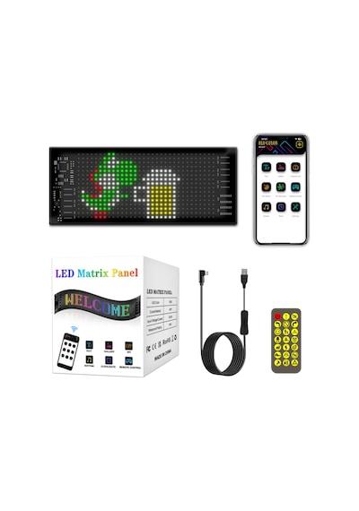 Jzcat Led Matrix Panel Taşınabilir Bt Esnek Ekran Tam Renkli Lmk00393-1 16x32