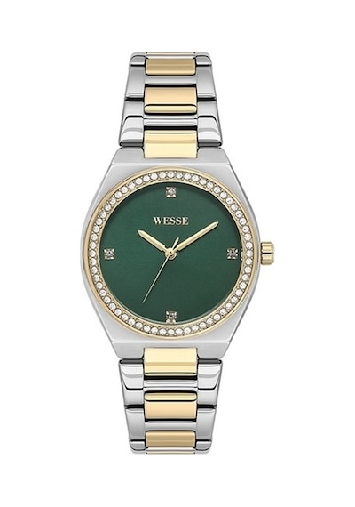 Wesse Wwl112003 Quartz Çelik Altın/gri Yeşil Kadran 34 Mm Kadın Kol Saati