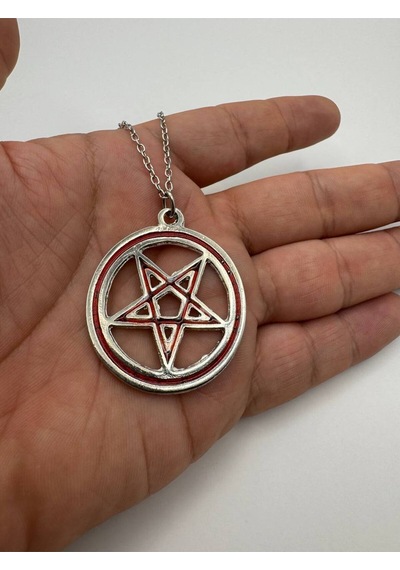 Pentagram Rock Metal Grup Figürlü Unisex Kolye 60 Cm Zincirli, Gotik & Mistik Metal Takı Çok renkli