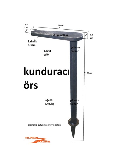 Kunduracı Örs Kazıklı Dik Çelik Ayakkabıcı Örs Ayakkabı Tamir Örs