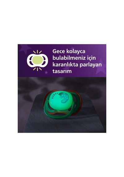 Ultra Air Gece Emziği, Ortadontik, Karanlıkta Parlayan, 6-18 Ay, Erkek, Scf376/28 Bukalemun