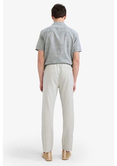 Defacto Relax Fit Rahat Kesim Dar Paça Keten Karışımlı Yazlık Pantolon C1140ax25smkh494 Haki