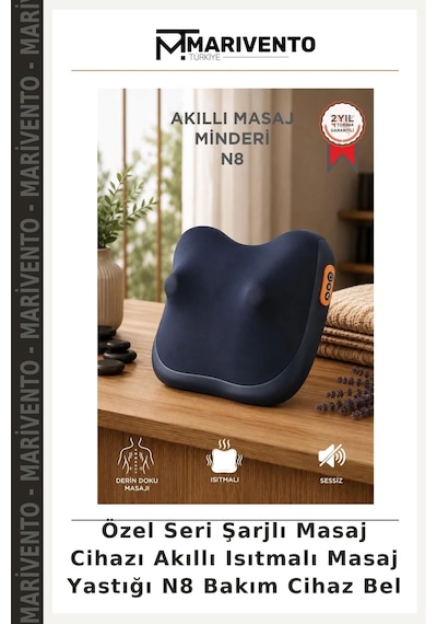 Özel Seri Şarjlı Masaj Cihazı Akıllı Isıtmalı Masaj Yastığı N8 Bakım Cihaz Bel Mavi