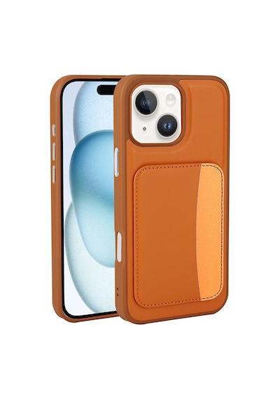 Zore Apple iPhone Uyumlu 14 Kılıf Kartlıklı Zore X-kart Silikon Kapak - Kahverengi