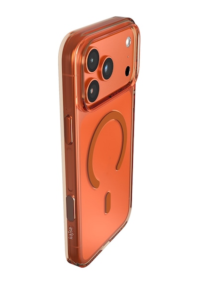 Apple Uyumlu iPhone 17 Pro Kılıf M-safe Şarj Özellikli O-ring Şeffaf Kajsa Trans Shield Serisi Kapak Turuncu Turuncu