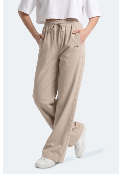 Slazenger Sunflower Kadın Bol Paça Bej Eşofman Altı