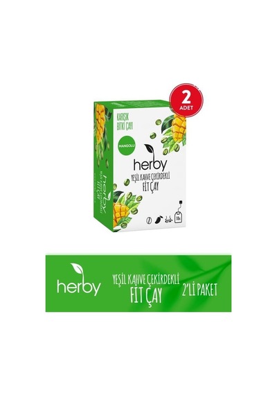 Herby Yeşil Kahve Çekirdekli Fit Çay 2'li 5'li Paket