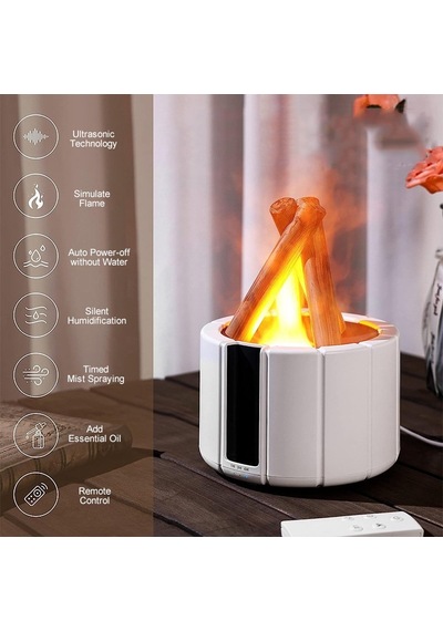 Çeşithane 3d Alev Efektli Aroma Difüzör 250ml Led Işıklı Ultrasonik Hava Nemlendirici
