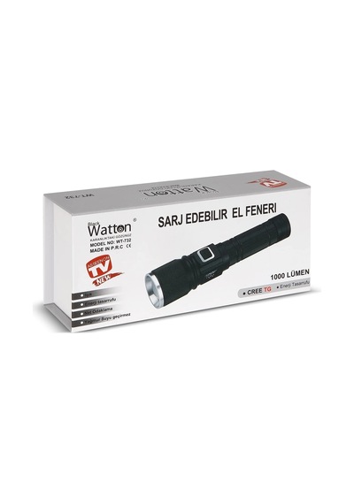 Cree Tg Led 1000 Lümen Göstergeli Fonksiyonel El Feneri Wt-732 Asorti