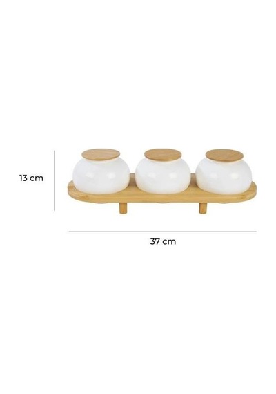 Simple 3'lü Baharat Seti Standlı B5839 Beyaz