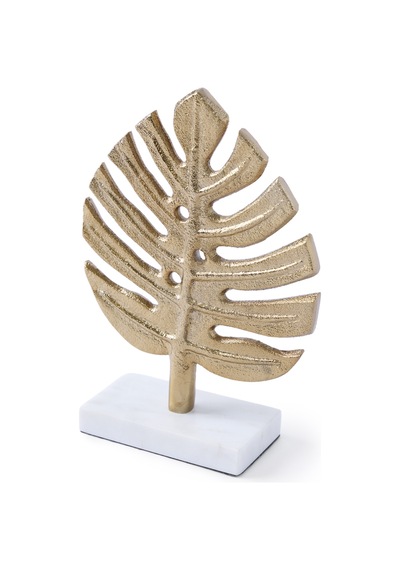 Yargıcı Mermer Standlı Yaprak Dekoratif Obje 15x6x20 Cm 26knha1009n St