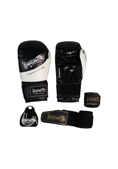 Dragondo 33044-p Jr Çocuk Boks Eldiveni Seti Eldiven+bandaj+dişlik Siyah