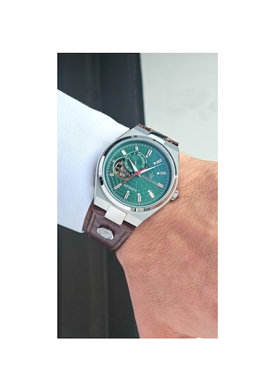 Rym-250424-dr Nh39a Mekanizmalı Otomatik Erkek Kol Saati - Safir Cam - Deri Kordon - 2 Yıl Garanti S Gümüş