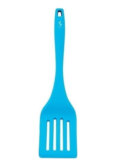 Lurch - Platin Silikon Delikli Spatula 32,5 Cm Mavi - Yanmaz, Yapışmaz, Bükülmez, Çizmez, Tat Ve Koku Bırakmaz - 240103 Renk