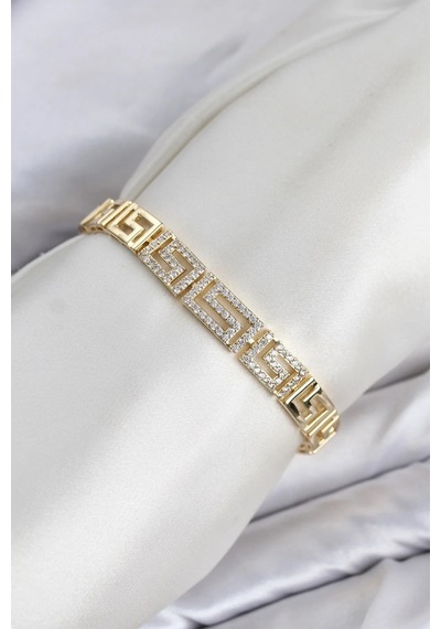 Şık Gold Renk Taşlı Kadın Bileklik 1 Adet Çok Renkli 80067537