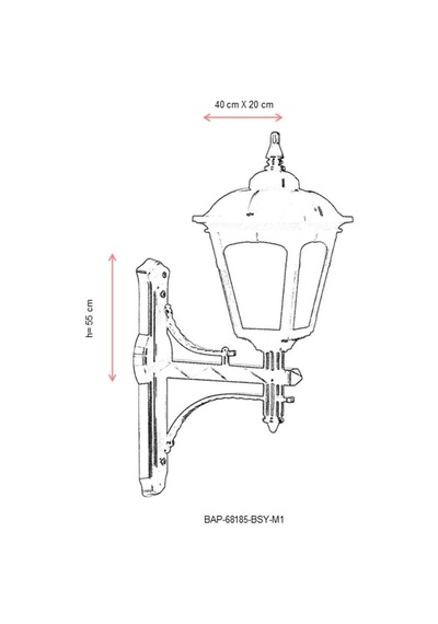 Lexroo 68185 Bahçe Aplik, 60 W, Siyah Standart