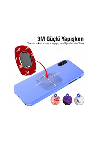Coofbe Güvenlik Kilitli 3m Yapıştıcı Motosiklet Bisiklet Gidon Telefon Tutucu Çok Renkli