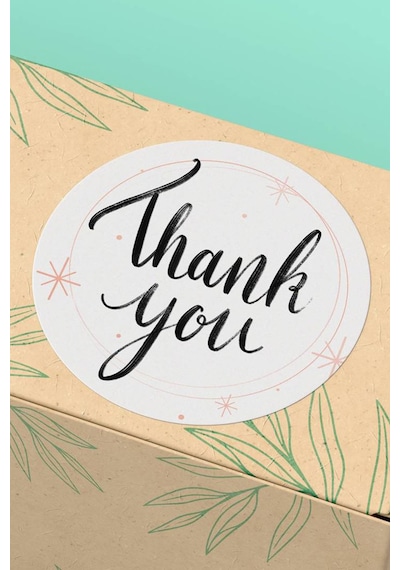 Thank You Renkli Yuvarlak Teşekkür Etiketi Sticker 3x3cm St2087 Çok Renkli