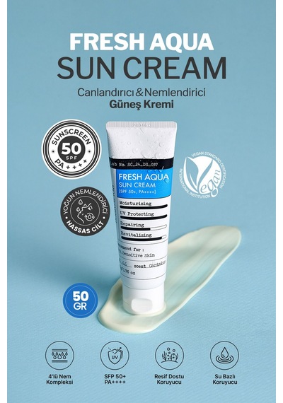 Derma Factory Su Bazlı Nemlendirici Güneş Kremi Derma Factory Fresh Aqua Sun Cream SPF 50+ PA++++
