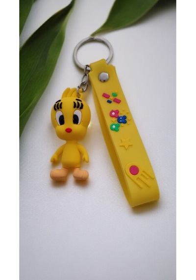 2 Li Büyükboy Looney Tunes Tazmanya Canavarı Ve Tweety Anahtarlık Seti Silikon Anahtarlık