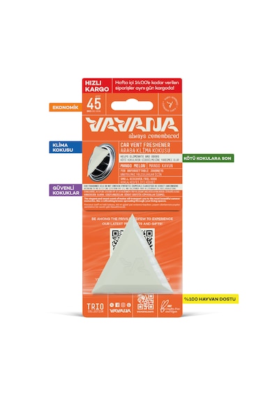 Vavana Araba Klima Kokusu 3'lü Set - Trio Oto Kokusu Bpa & Sıvı İçermez 45 Gün Etkili Set-1