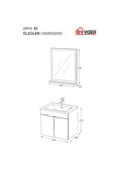 Biani Fix Arya 65 Cm Banyo Dolabı,Seramik Lavabolu, Aynalı,Lavabo Dahil,Mdf,Mat Beyaz Biani Fix Arya 65 Cm Banyo Dolabı,Seramik Lavabolu, Aynalı,Lavabo Dahil,Mdf,Mat Beyaz