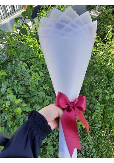 20 Li Solmayan Gül Buketi Bordo Dışı Beyaz Bordo