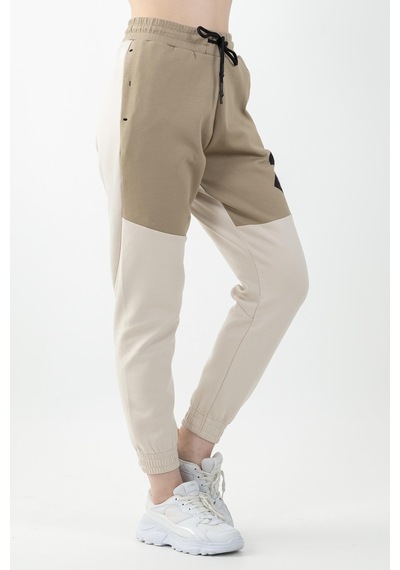 Maraton Sportswear Comfort Kadın Dönüşlü Paça Basic Kil Pantolon 22028-kil Bej