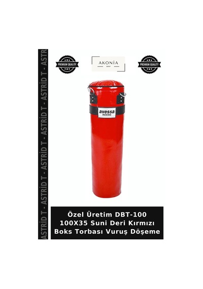 Özel Üretim Dbt-100 100x35 Suni Deri Kırmızı Boks Torbası Vuruş Döşeme