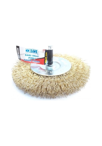 Mey İthalat Hawk Ha10135 Pimli Sarı Tel Daire Fırça 100x10 Mm