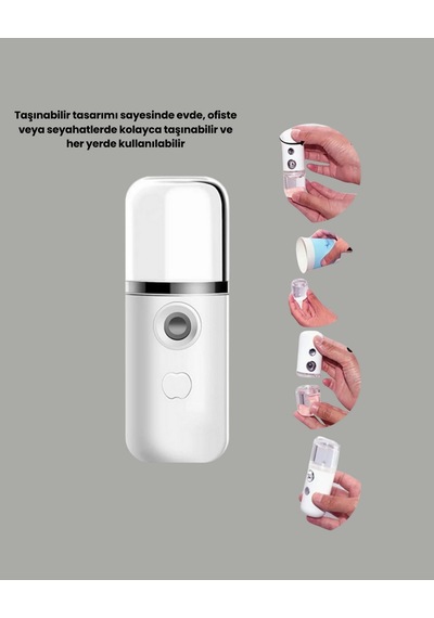 Mini Şarjlı Buhar Nemlendirici Tnabilir, Enerji Tasarruflu, Muratech - 87 Kablosuz Kullanım