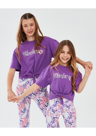 Skechers Graphic Tee G Short Sleeve Büyük Kız Çocuk Fuşya Tshirt Sk241045-612