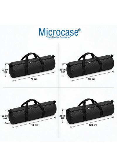 Microcase El Ve Omuz Askılı Cepli Su Geçirmez Tripod Stand Vb Çeşitli Ekipmanlar İçin Taşıma Çantası Al7022 Siyah