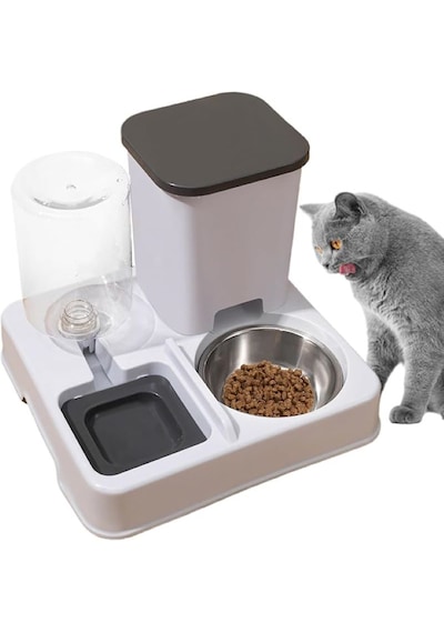 Monozone 2in1 Otomatik Evcil Hayvan Mama Su Kabı Kedi Ve Köpek Mama Su Sebili 750g Mama 1l Su