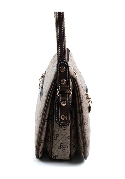 Çapraz Çanta Kadın Silver Polo 818-47773 Sılver Polo M178 Koyu Bej-mat Kahve Bej
