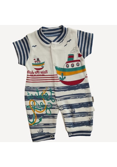 Erkek Bebek Gemili Tulum Çok Renkli-Çok Renkli-3 Ay