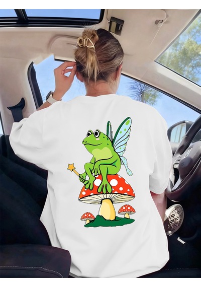 Noıssey Urban Pop Graphic Kadın Tişört Koleksiyonukod 5562 Beyaz