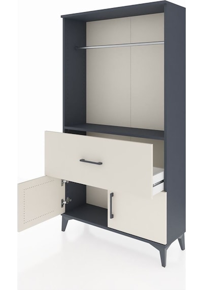 Arges Dolap Tek Raflı Tek Çekmeceli Tek Askılı 88x30x163 Antr... Antrasit Arges Dolap Tek Raflı Tek Çekmeceli Tek Askılı 88x30x163 Antr... Antrasit