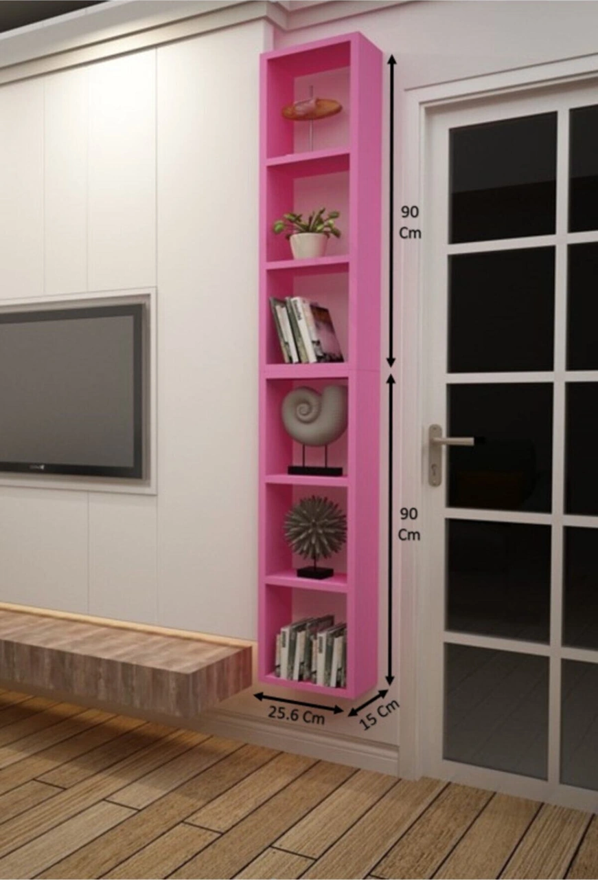 Kitaplık Pembe Dikey Ikili Birleşik Duvar Rafı Takım Pembe Kitaplık Pembe Dikey Ikili Birleşik Duvar Rafı Takım Pembe