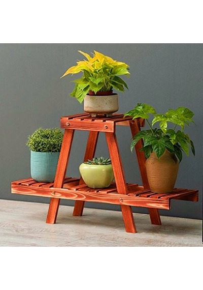 Antinkuntinci Saksı Standı Bahçe Çiçeklik Rafı Ahşap 3 Katlı Saksılık Kitaplık (439677208) Diğer